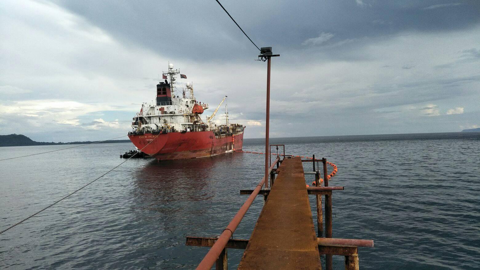 The Chem Peace moored at a jetty