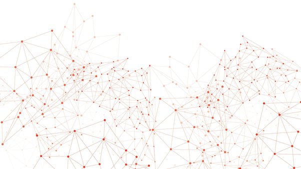 graphic illustration showing a complex network of nodes