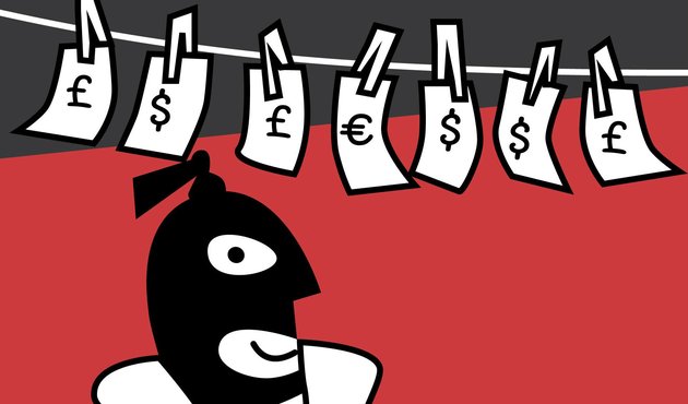 illustration of money laundering person