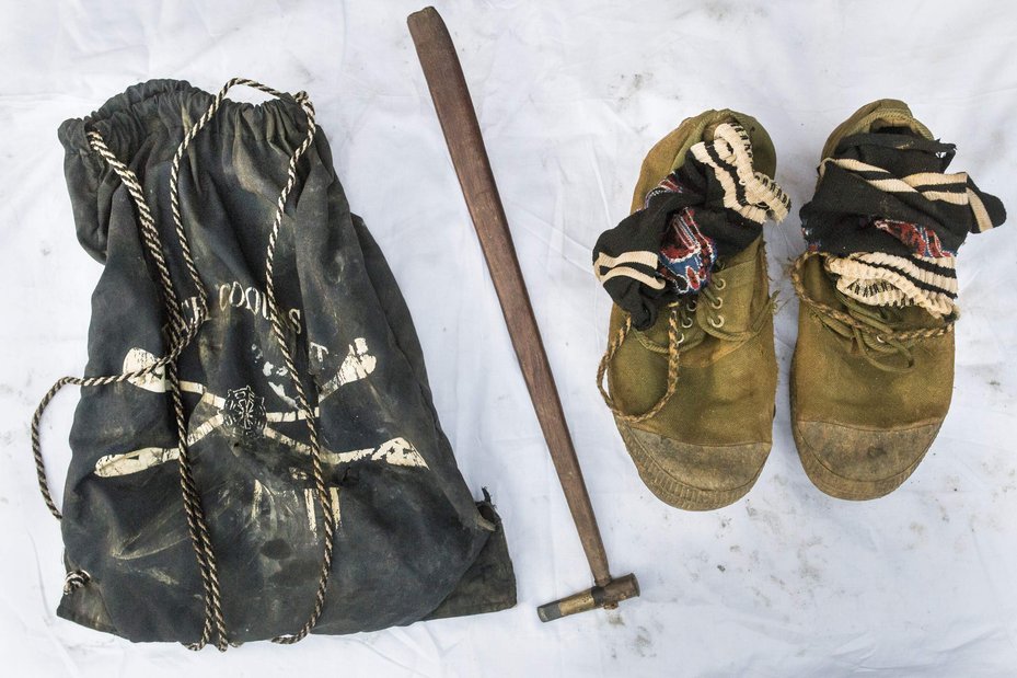 The belongings of Zaw Win Maung, killed by a backhoe digger