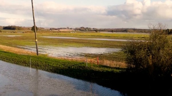 Flooded farm in North Lincolnshire
