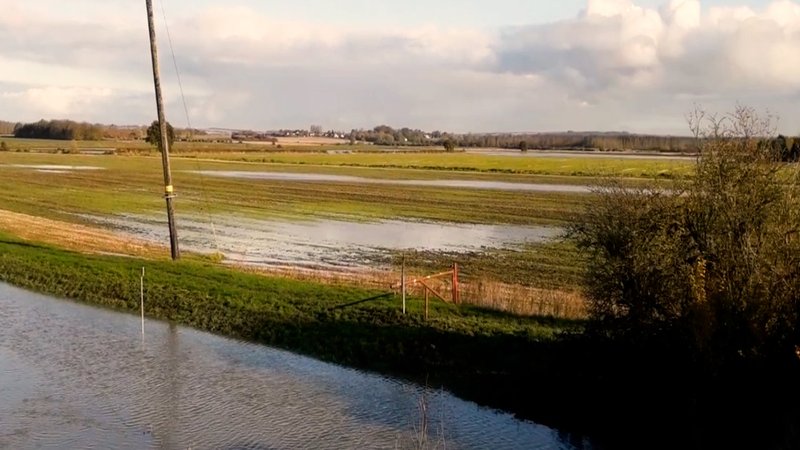 Flooded farm in North Lincolnshire