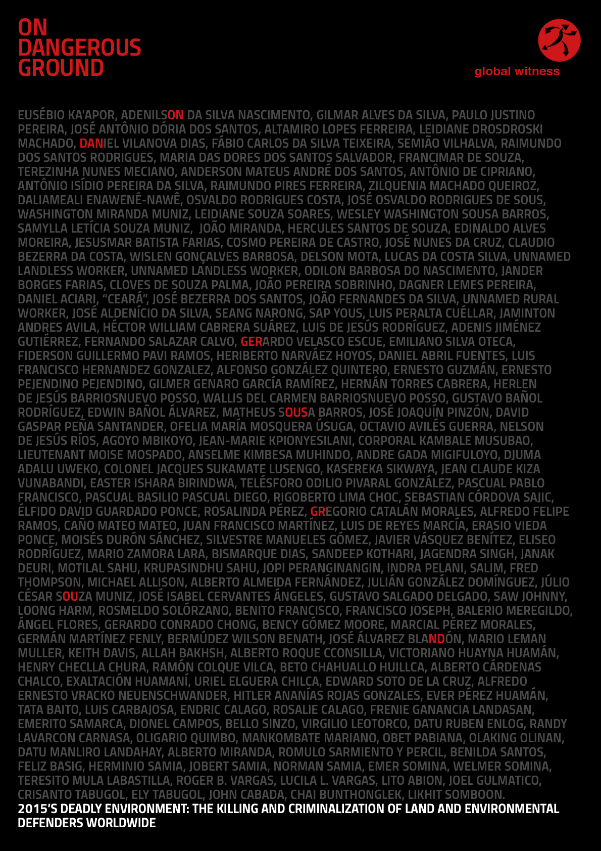 Cover page for 2015 defenders report
