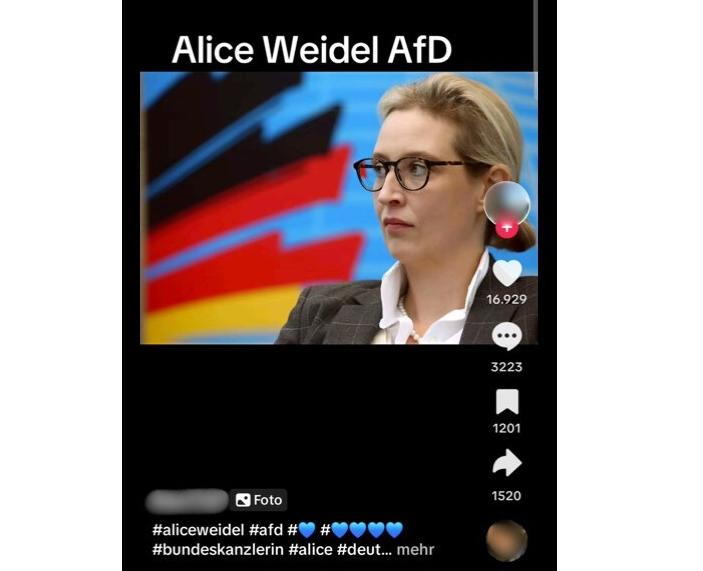 On TikTok and X, the For You feeds showed us a lot of content that was supportive of AfD such as this post on TikTok